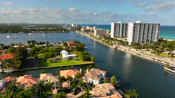 Aerial Real Estate Video Hollywood Lakes Florida 4k 60fps