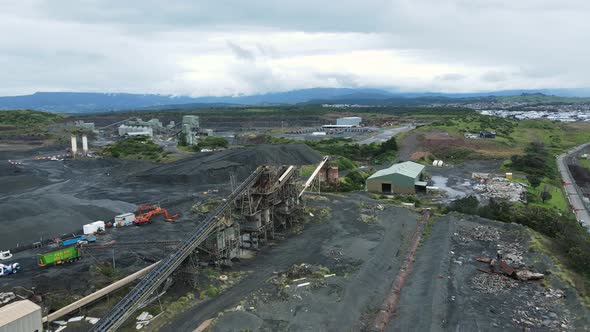 Old disused mining plant located close to a fragile part of coastline close to a popular holiday are