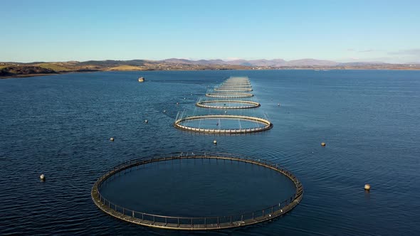 Aerial View of Fish Farm in County Donegal  Ireland