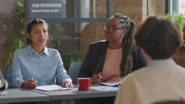 Hiring Committee Interviewing Job Candidate