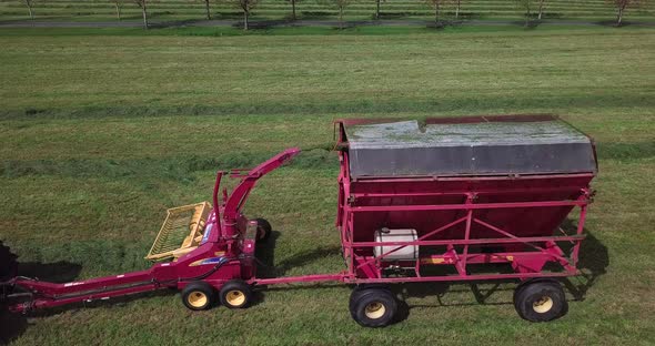 Tractor harvesting aerial