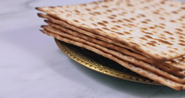 Pesach Passover Symbols of Great Jewish Holiday Traditional Matzah Seder Kippah and Tallit Torah