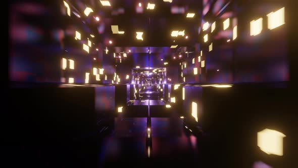 Square Shaped Neon Tunnel