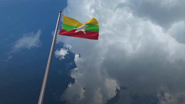 Myanmar Flag Waving 4K