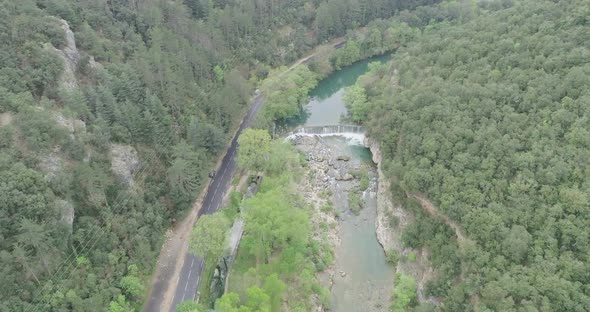 Aerial View of Gorges Cascade De La Vis