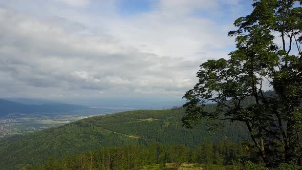 Aerial landscape from the Szyndzielnia mountain range 