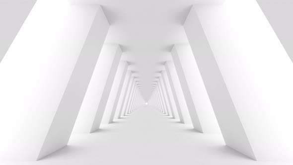 Empty White Corridor