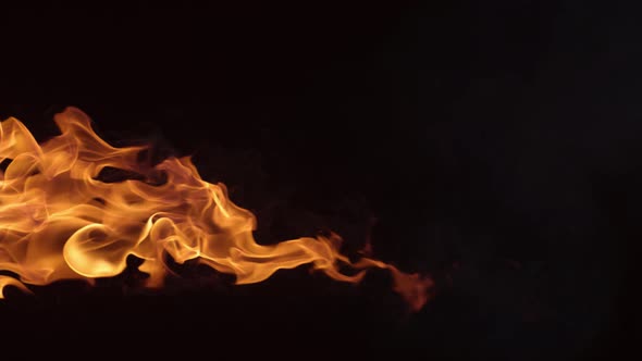 Flames burning on black background in slow motion; shot on Phantom Flex 4K at 1000 fps alt