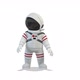 Cosmonaut Looking Around on White Background - VideoHive Item for Sale