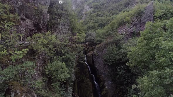 Approaching the White Drin Waterfall in the Zljeb Mountains in Kosovo