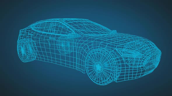 Digital 3D mapping of a sports car