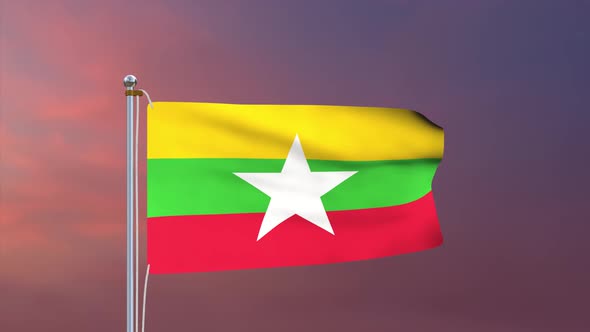 Myanmar Flag 4k