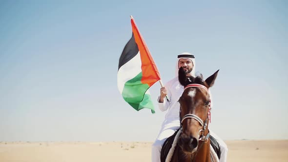 Arabian man with his horse