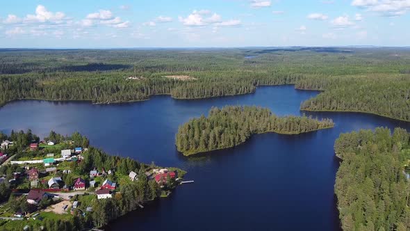 Republic of Karelia, Russia. Beautiful northern nature. River and waterfall.