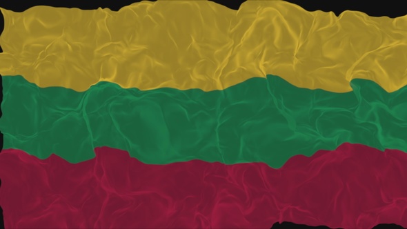 flag Lithuania turns into smoke. State weakening concept a crisis, alpha channel