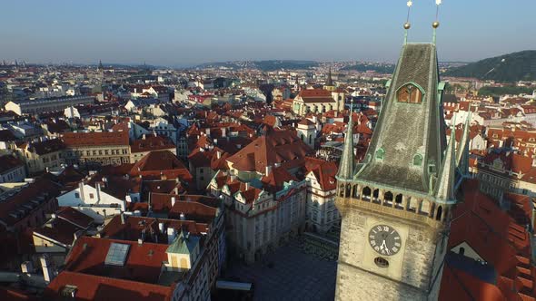 Aerial view of the old clock tower 