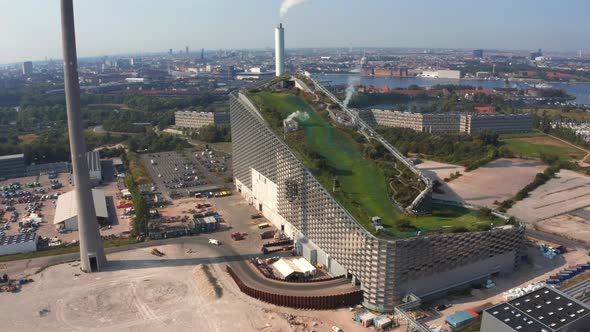 WastetoEnergy Power Plant in Copenhagen with the Ski Area on the Roof