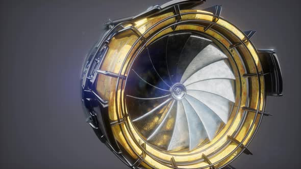 Rotate Jet Engine Turbine alt