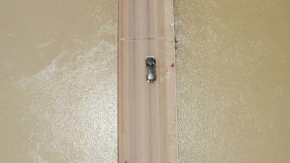 Africa Mali River And Bridge Top View