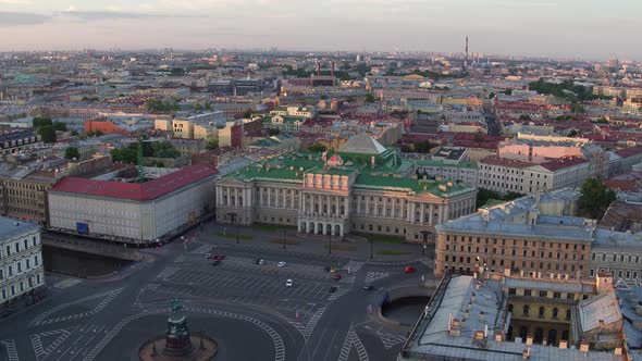 Aerial  View The Historic Center Of St.Petersburg,Russia 