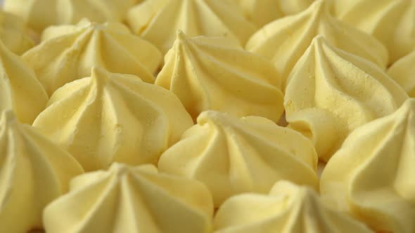 Yellow Lemony Meringue Rotates on Tray