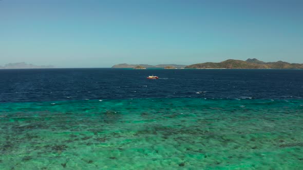 Philippine Motor Boat on the Water Surface