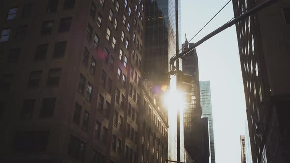 Yellow Hanged Traffic Light in New York