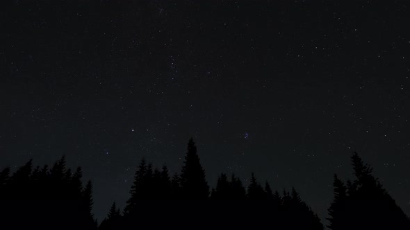 Timelapse of Moving Stars in Night Sky