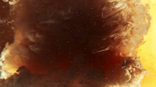 Super Slow Motion Shot of Pouring Cream or Milk Into Coffee Whirl at 1000Fps alt