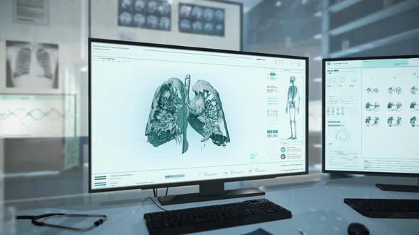 Modern scanner interface investigates the biological structure of cancer cells alt