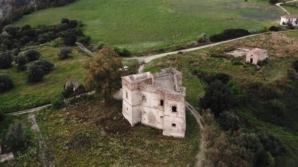 Defensive Vintage Castle of San Fili Near Caulonia City in Calabria Region