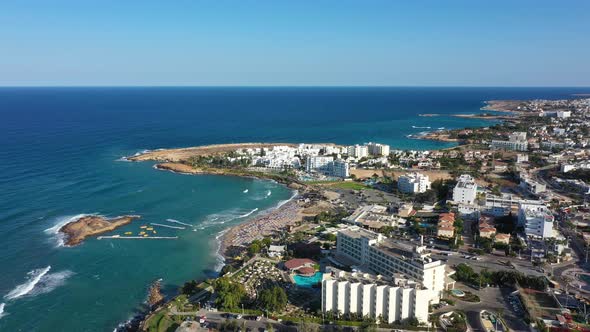 Aerial view of the Protaras beach