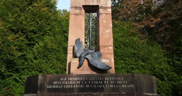 Monument at the armistice site, in the forest of Compiegne, Oise department, France
