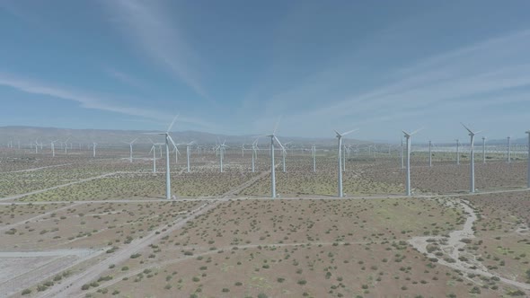 Aerial view of the San Gorgonio Wind Farm in California, United States