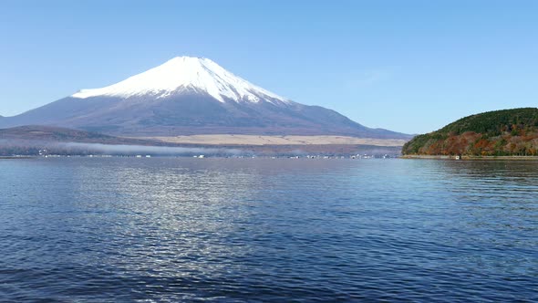 Mountain Fuji and lake in Japan