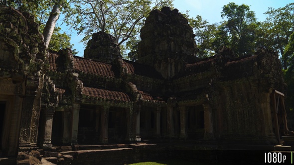 Exterior of Ta Prohm Temple, Part of the Angkor Wat Complex in Seam Reap, Cambodia