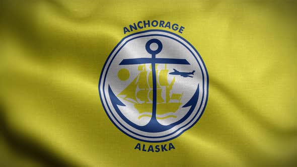 Anchorage Alaska Flag Loop Background 4K