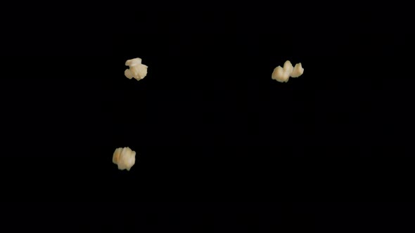 Popping Popcorn Bounced On Transparent Background