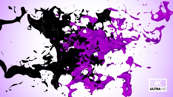 Purple & Black Mixed Color Stream Splash Collision
