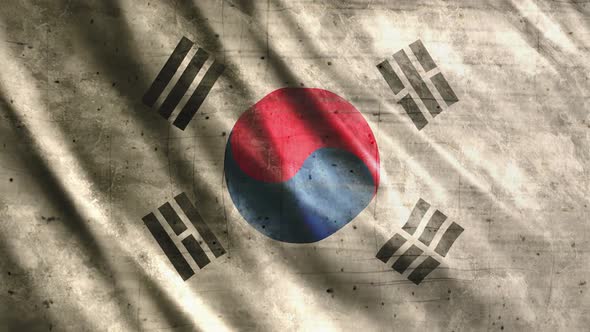 South Korea Flag Grunge