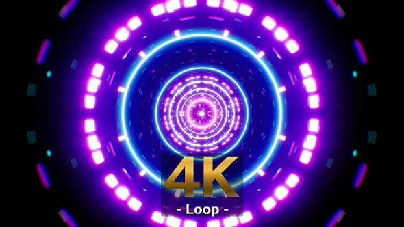 Neon VJ Light Disco Background Loop 4K