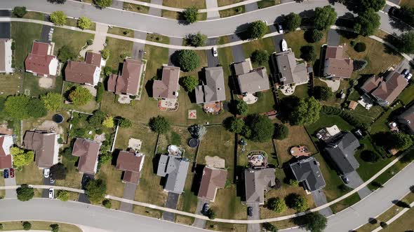 Drone View of American Suburb at Summertime