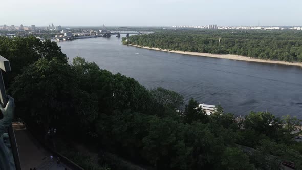 Kyiv, Ukraine: Monument To Volodymyr the Great. Aerial View