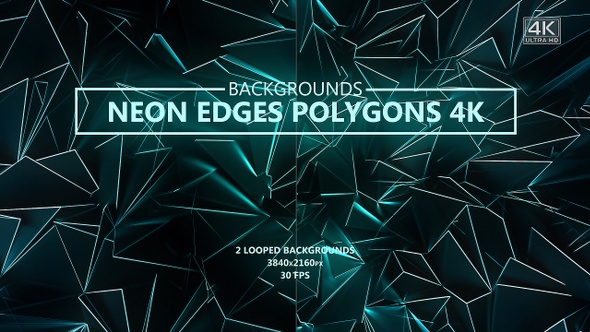 Blue Neon Edges Polygons