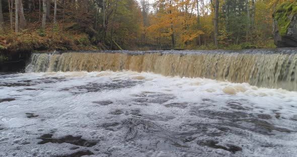 Autumn River and Waterfall Rapids