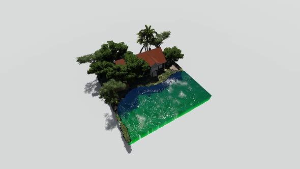 Isometric beach house