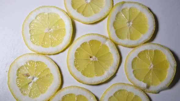 Lemon Slices Close Up Fruit Top View