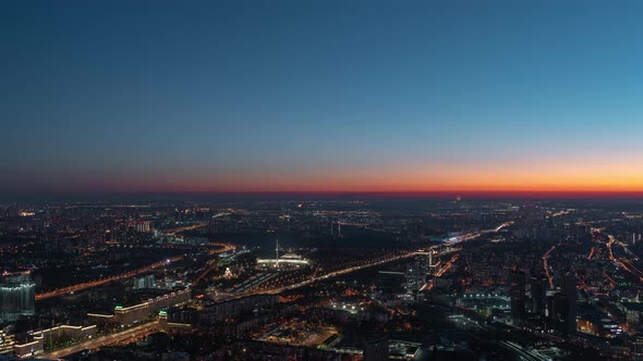 Victory Park in Summer Evening Timelapse Sunset