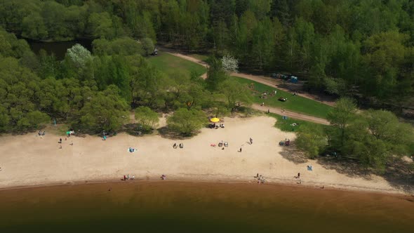 The Embankment of the Zaslavsky Reservoir or the Minsk Sea Near the City of Minsk