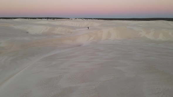 Desert photography at sunset from a drone